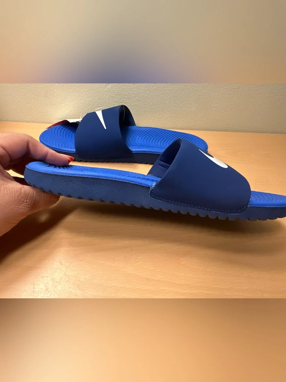 NWT Nike Kawa Slide Blue Void/Signal Blue Sandals  Kids Sz 6Y 819352-404